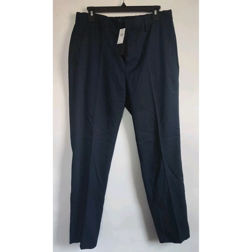 New Mens Banana Republic‎ Pants Size 33 Navy Trousers Drawstring Waist Black